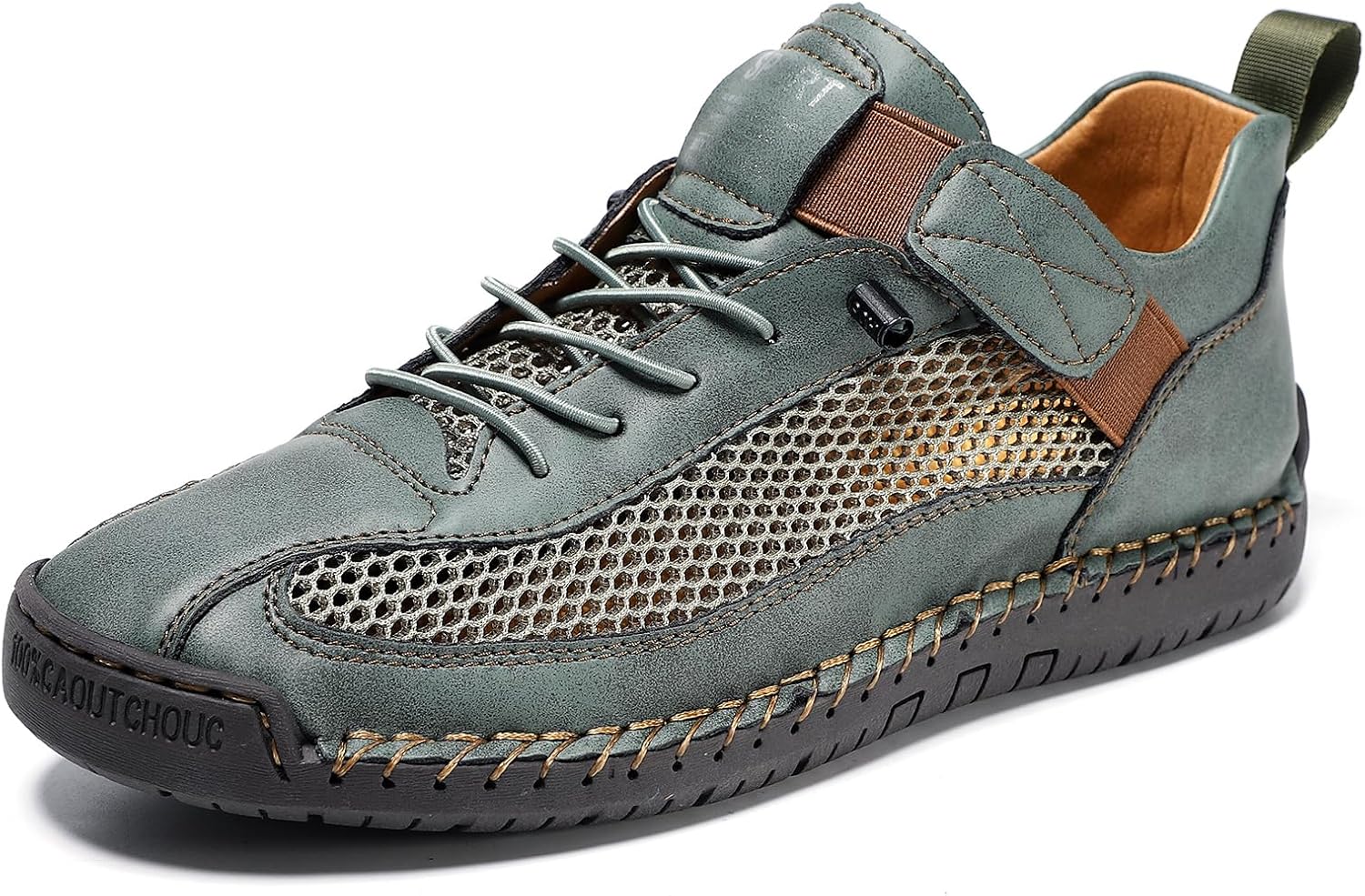 

Дышащие повседневные кожаные туфли для мужчин и женщин, легкие сетчатые кроссовки с перфорированным дизайном, удобная обувь для ежедневных прогулок на улице Azttoztto, Deep Emerald