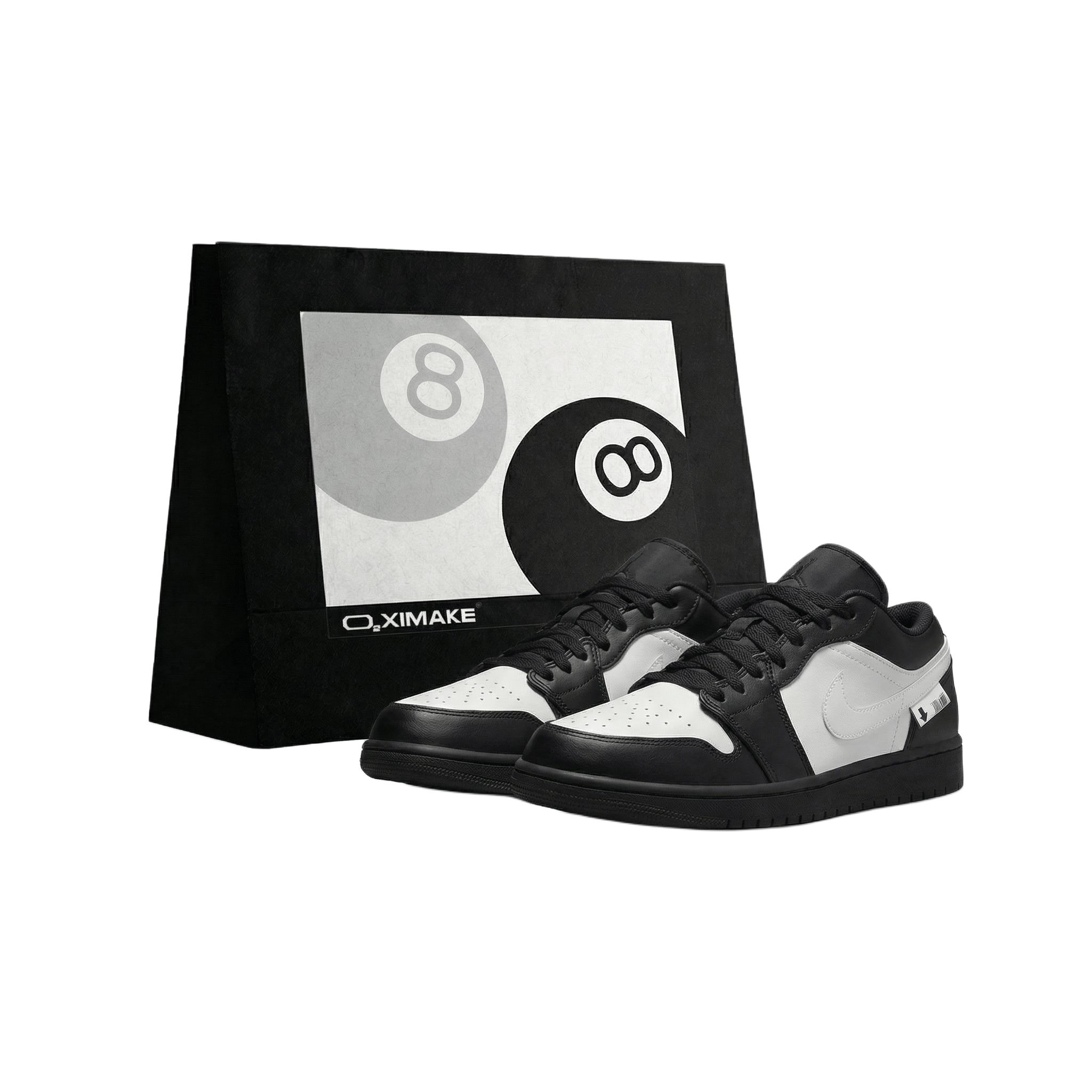 

Jordan Кроссовки Air 1 из износостойкого и легкого винтажного стиля, унисекс, черный с белым