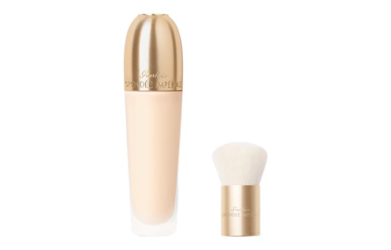 Guerlain Жидкая тональная основа Imperial Orchid Serums с кистью Премиальное бархатное сияние Безупречная кремовая текстура Чистая кожа — фото 4