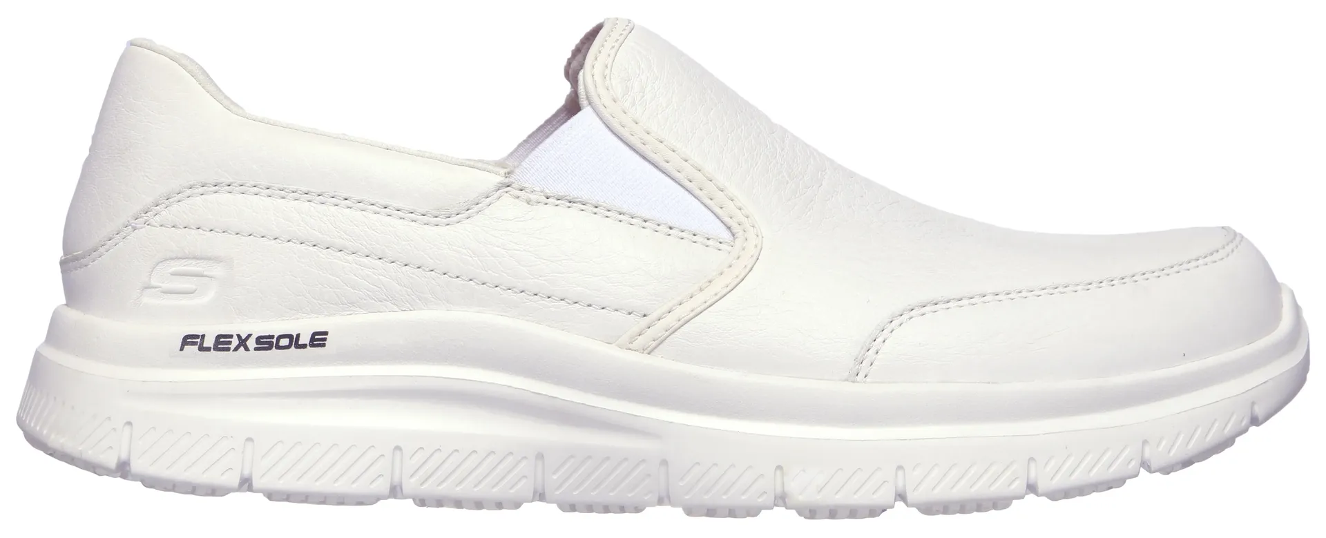Рабочая обувь Skechers "FLEX ADVANTAGE SR", тапочки для предприятий общественного питания, медсестер, больниц с эластичной вставкой, белый — фото 4