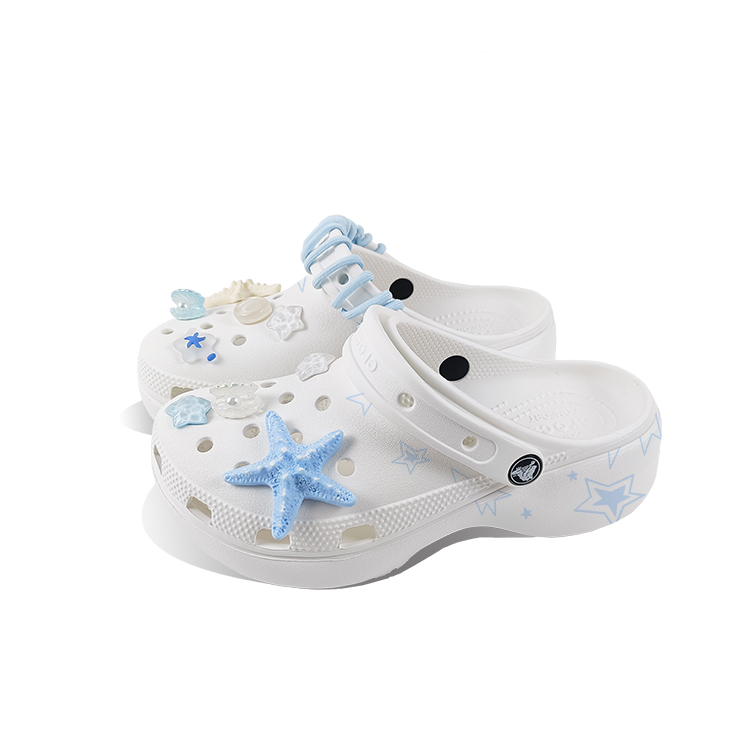 Crocs Классические туфли-сабо на платформе унисекс белого цвета