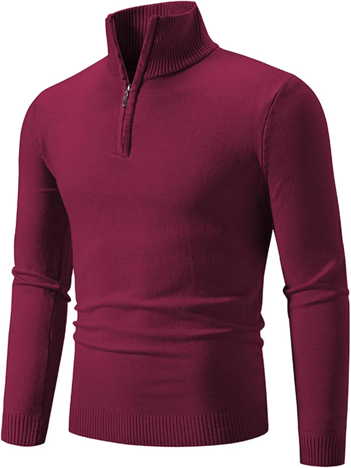 

Wankang мужской свитер с четвертью молнии, водолазка, casual, slim fit, пуловер, однотонный