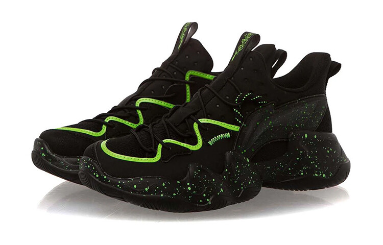 Кроссовки LINING YOUNG Kids Lifestyle Shoes GS Low-top Black/green — фото 3