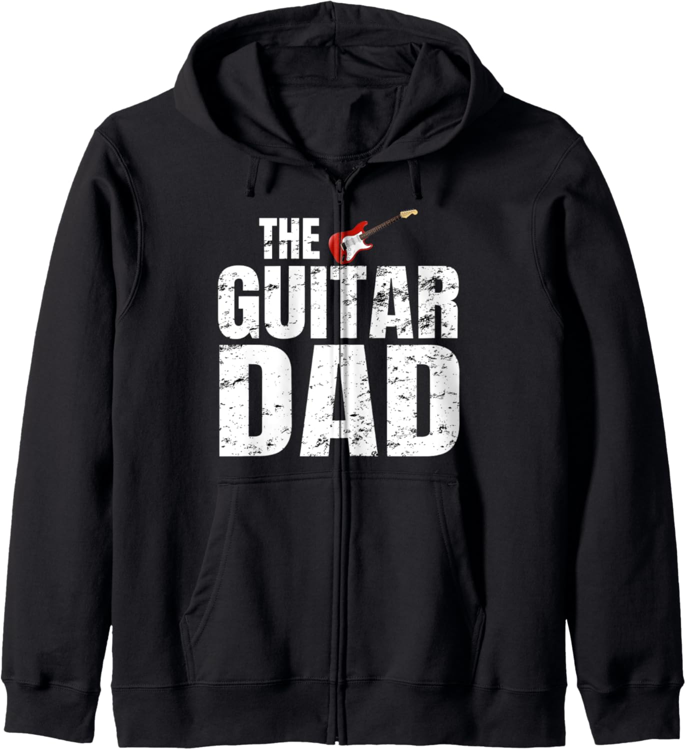 

Забавная толстовка на молнии «Папа-гитарист» ко Дню отца, черная Merchants