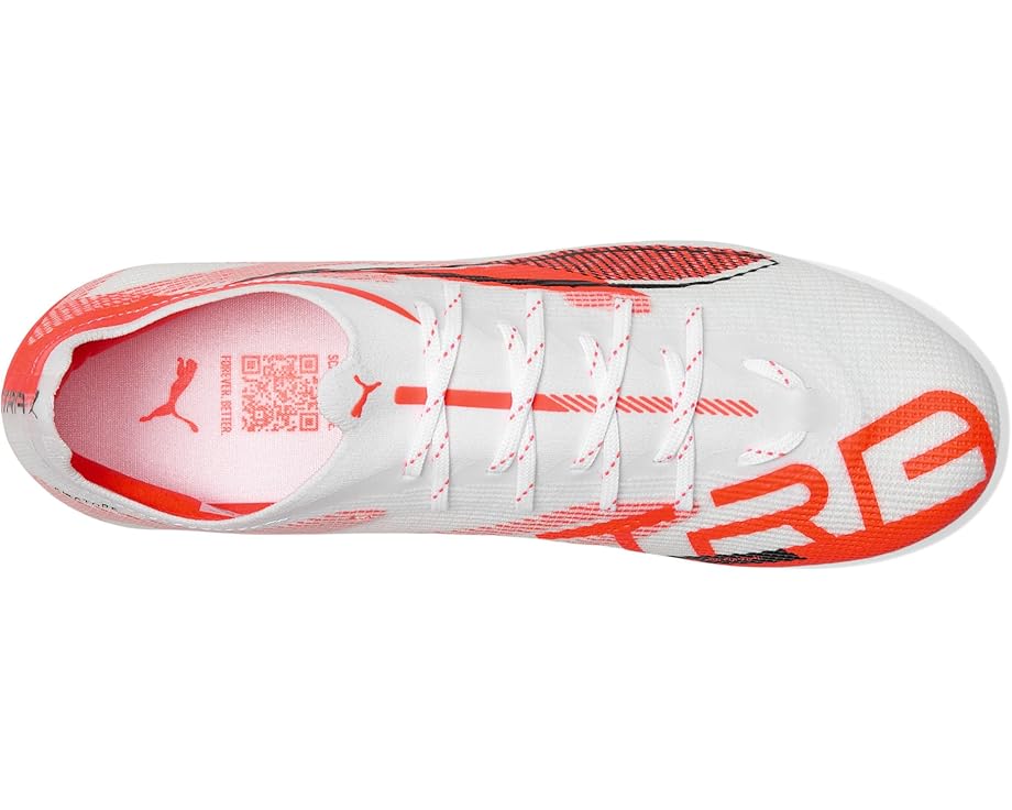 Кроссовки PUMA Ultra 5 Pro Firm, Artificial Ground Soccer Cleats, цвет Puma White-Puma Black-Glowing Red — фото 2