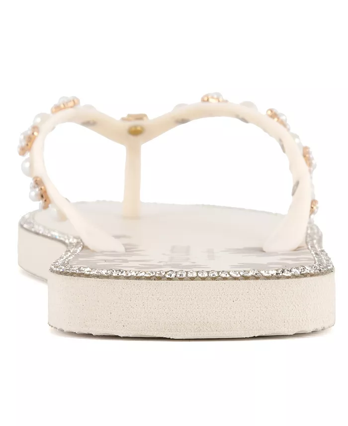 Женские шлепанцы Sanba с декором Juicy Couture, слоновая кость/кремовый — фото 3