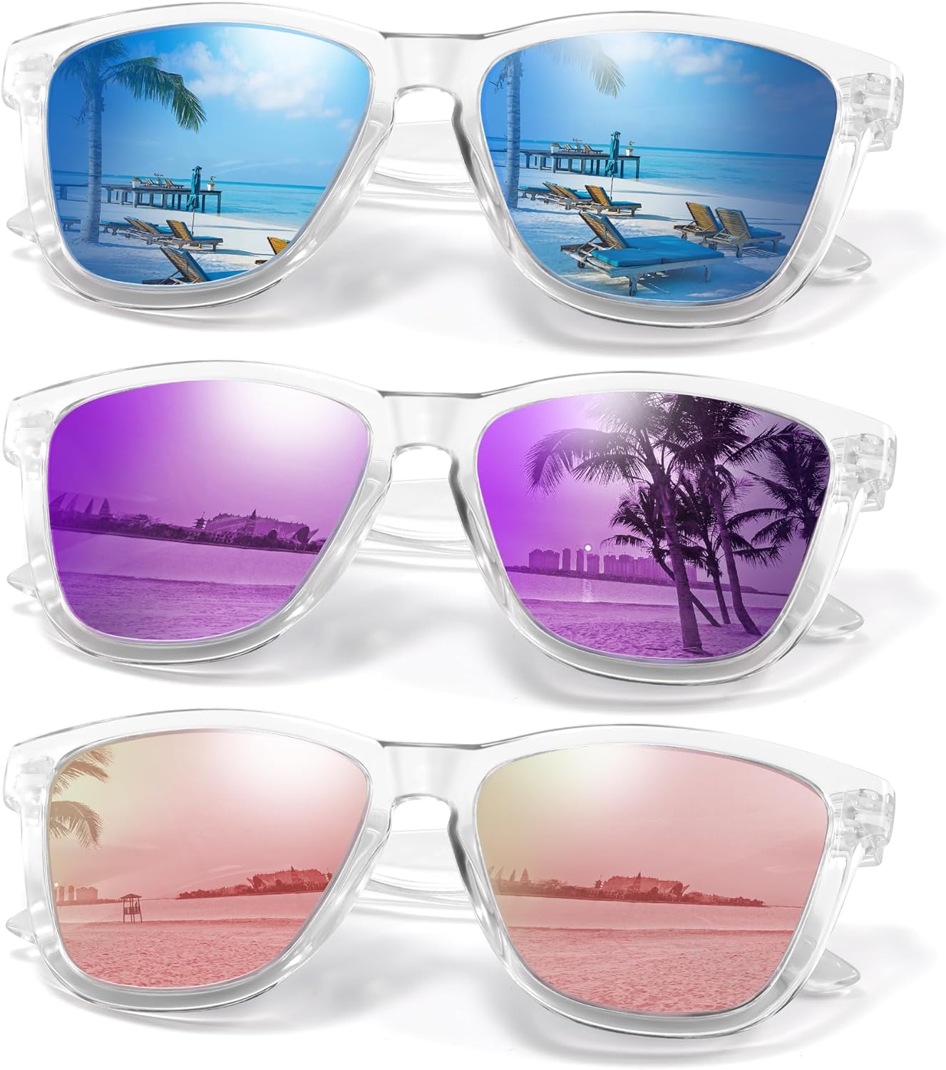 

Поляризованные солнцезащитные очки для женщин, модные, классические, в стиле ретро, ​​женские солнцезащитные очки для мужчин, очки для вождения, защита от УФ-излучения kunchu, Tblues+tpurples+tpinks