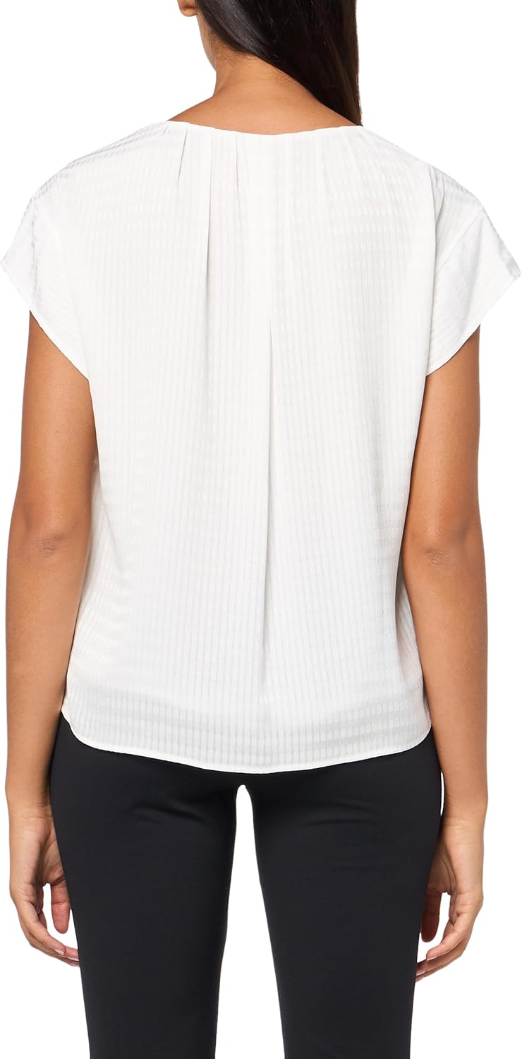 Женский жаккардовый свитер с короткими рукавами Calvin Klein, Soft White — фото 2