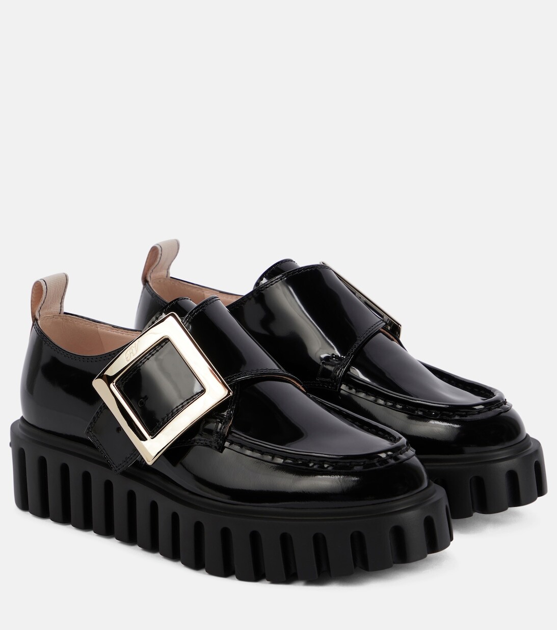 Лоферы на платформе из лакированной кожи Viv' Go-Thick Roger Vivier, черный