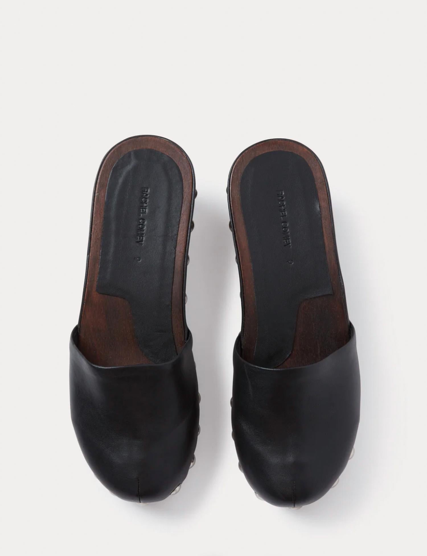 Юбэнк кожаные мюли черные RACHEL COMEY — фото 2
