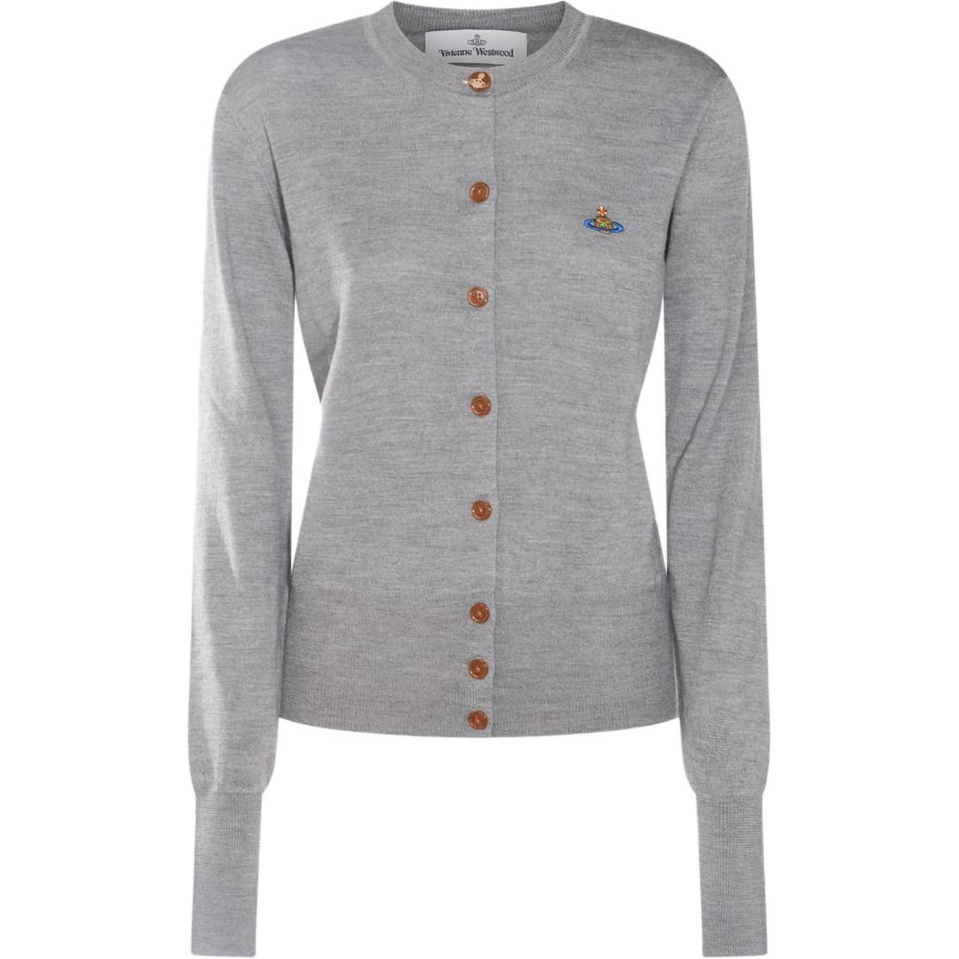

Кардиган с пуговицами и вышивкой Orb Vivienne Westwood, серый