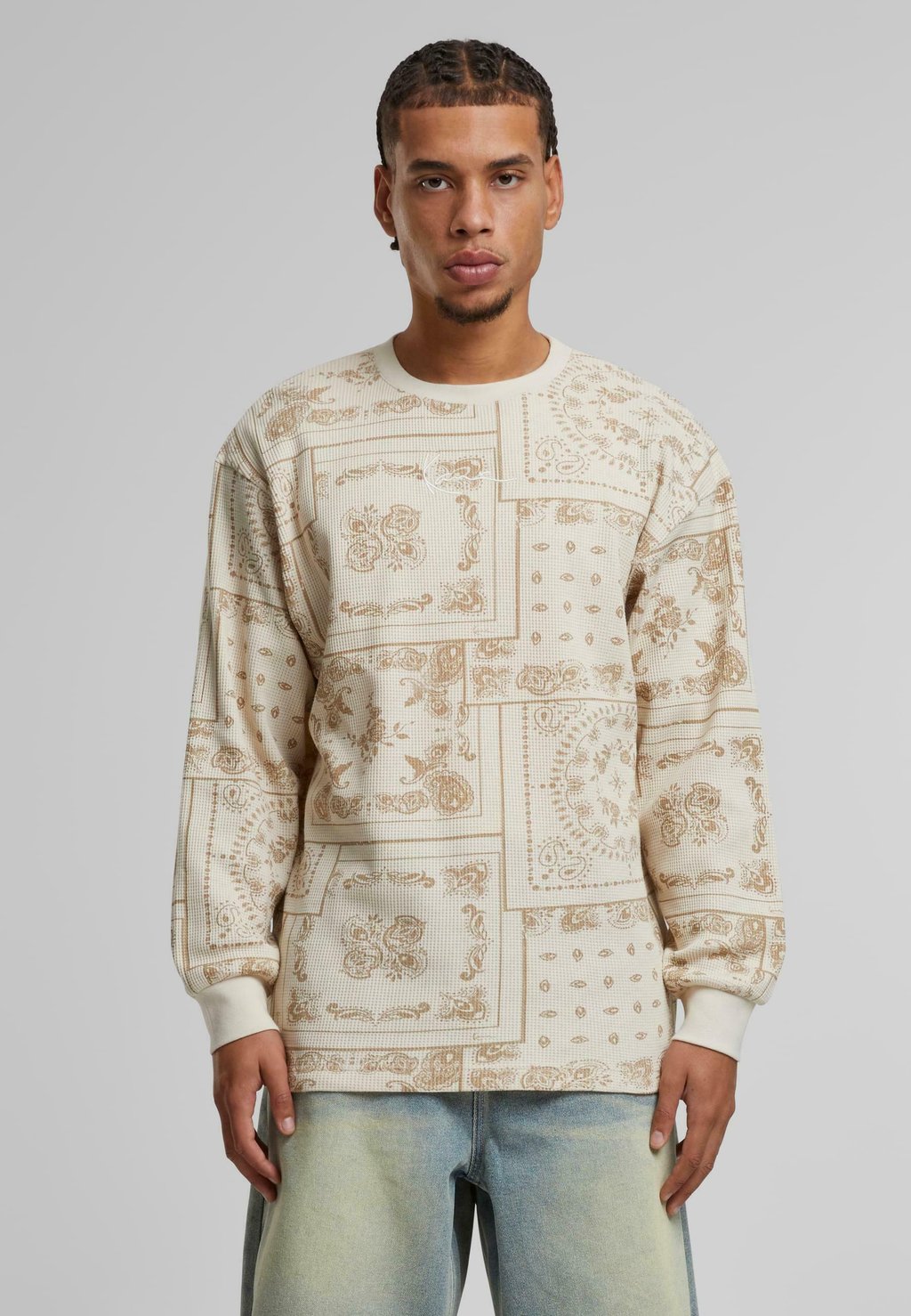 

Лонгслив SIGNATURE PAISLEY WAFFLE Karl Kani, коричневый