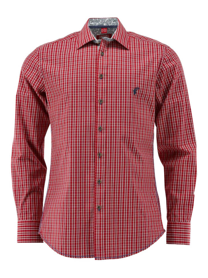 

Традиционная рубашка Венара средне-красного цвета OS-Trachten