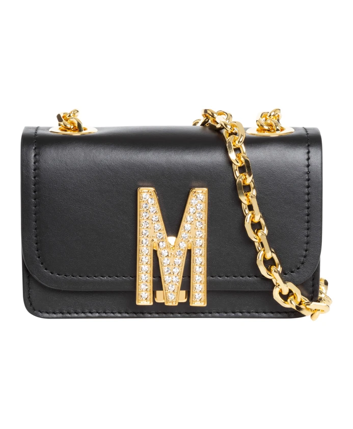 

Простая сумка через плечо с логотипом Moschino, черный