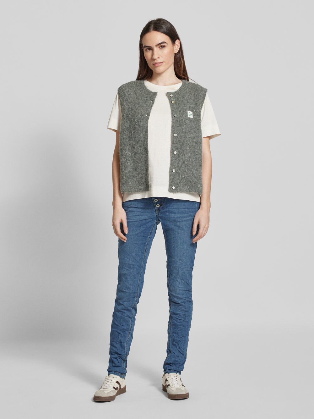 

Джинсы Slim fit с эффектом жатости, модель «Малибу» Buena Vista, синий