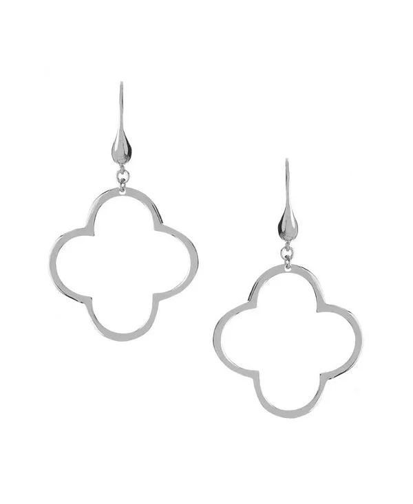 

Серьги-Подвески в форме клевера с родиевой полировкой Rivka Friedman, silver