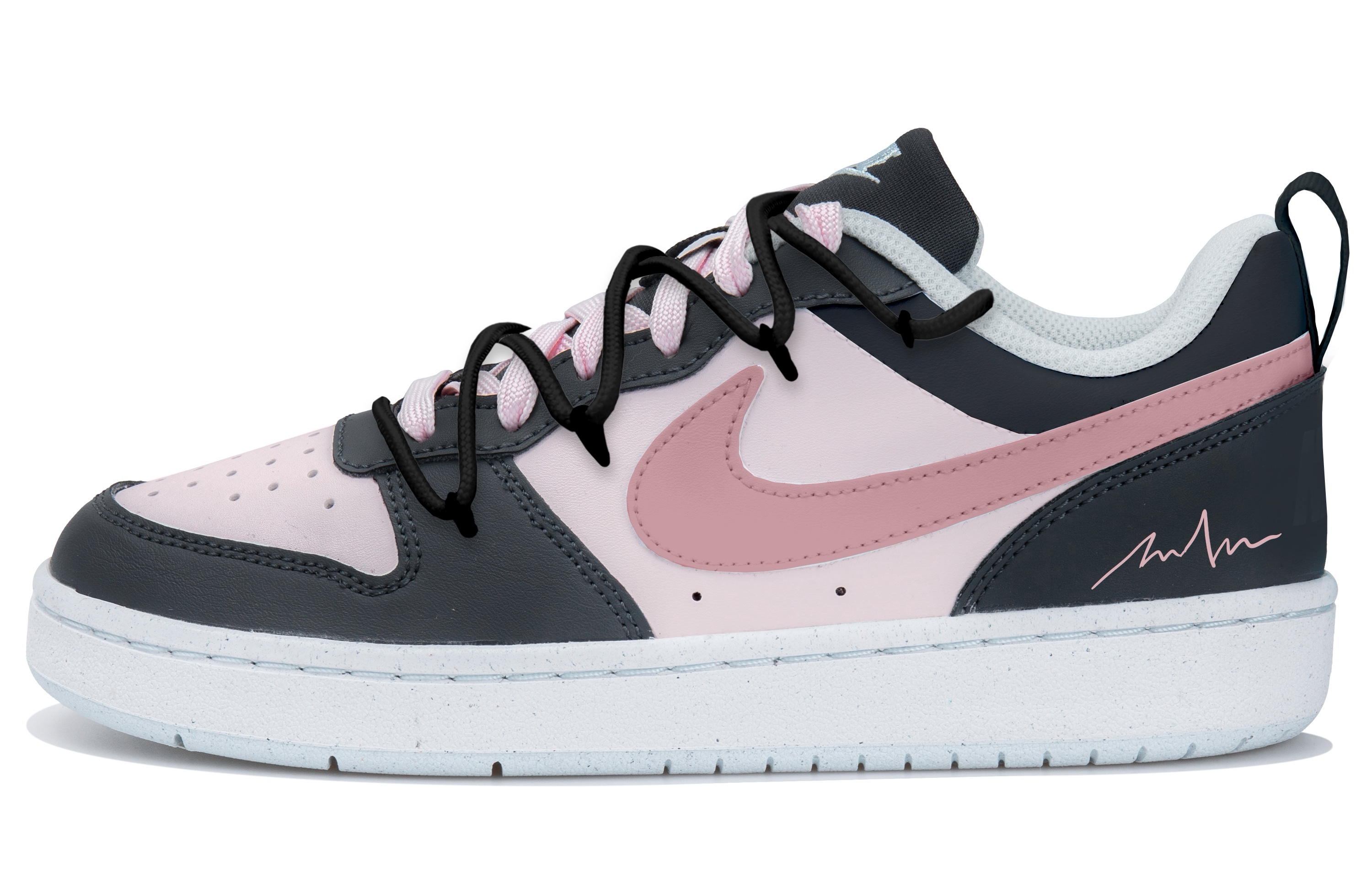 

Низкие детские кроссовки для скейтбординга Court Borough для подростков Nike, белый/розовый/черный