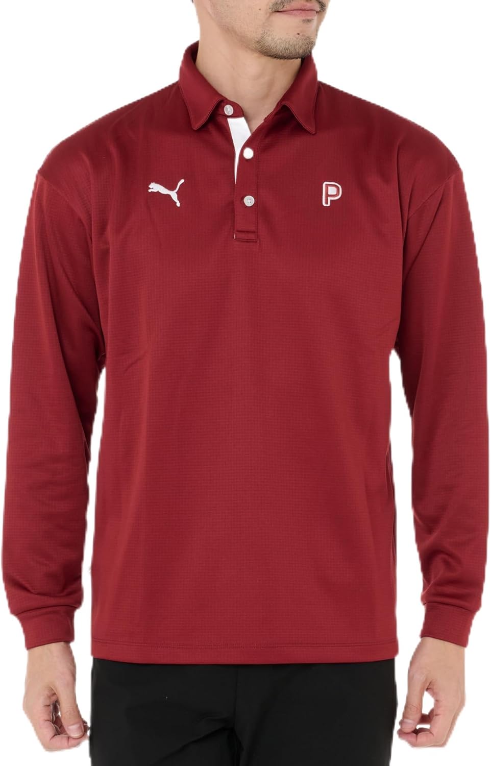 

Мужская футболка-поло Puma для гольфа, с эластичной подкладкой, из флиса Grit, свободного кроя, с длинными рукавами, белый/темно-синий