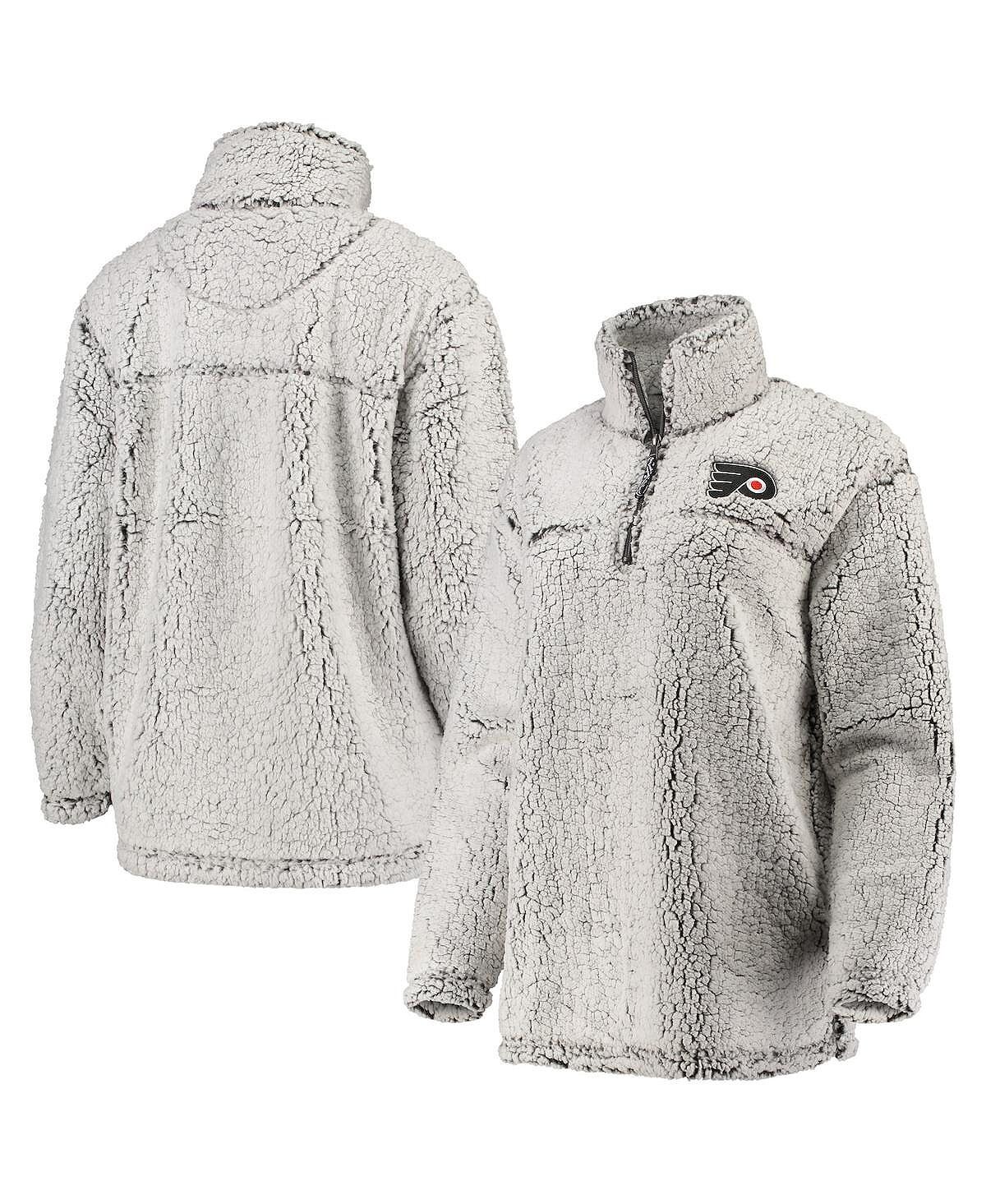 

Женский серый пуловер Philadelphia Flyers из шерпы с молнией в четверть G-III 4Her by Carl Banks, серый