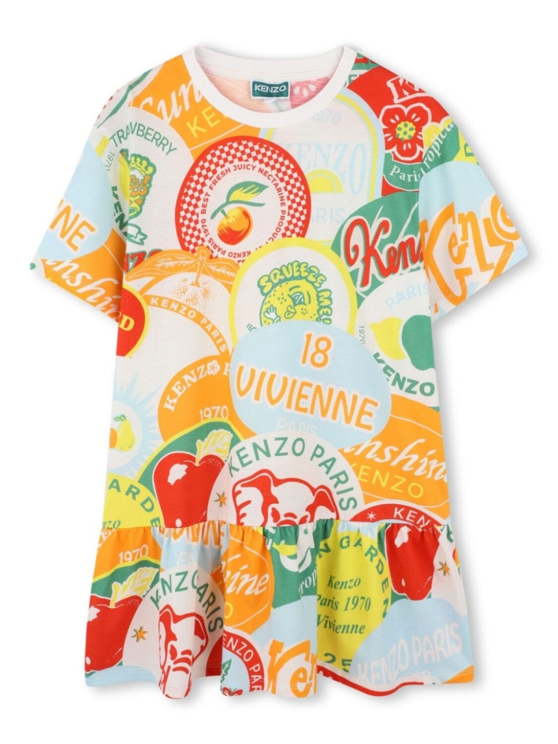 

Платье с логотипом Kenzo Kids, зеленый