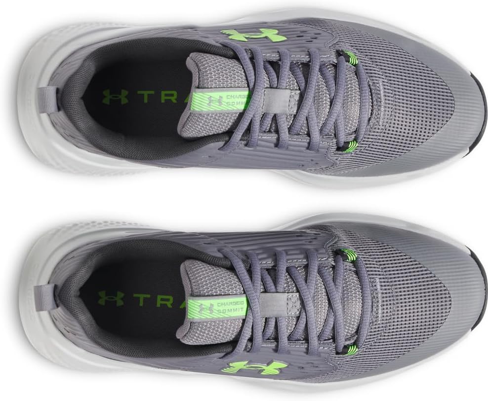 Кроссовки Under Armour Men's Charged Commit Trainer 4, (024) Titan Gray/Halo Gray/Hyper Green — фото 4