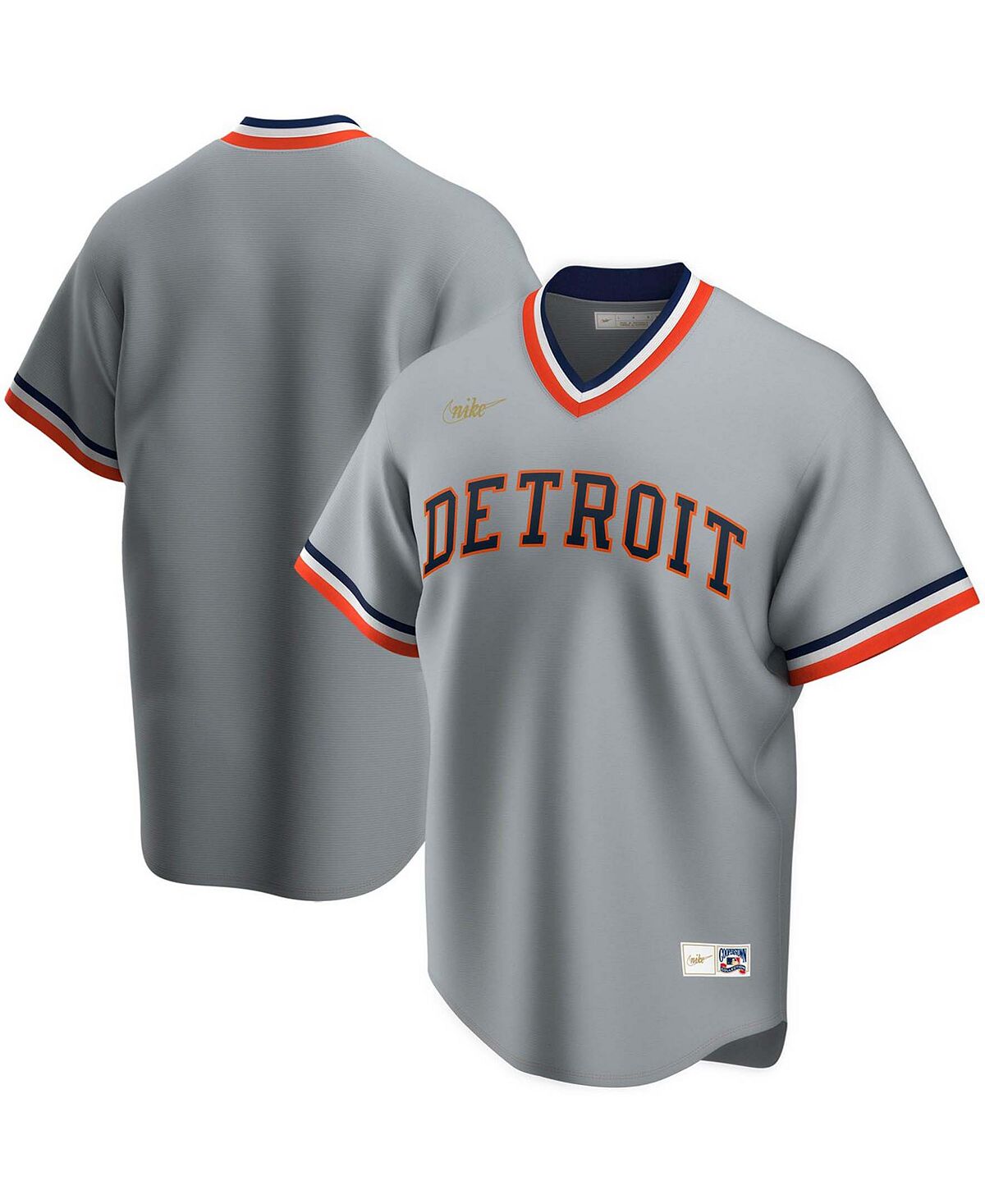 

Мужская серая футболка команды Detroit Tigers Road Cooperstown Collection Team Nike, Серый, Мужская серая футболка команды Detroit Tigers Road Cooperstown Collection Team Nike