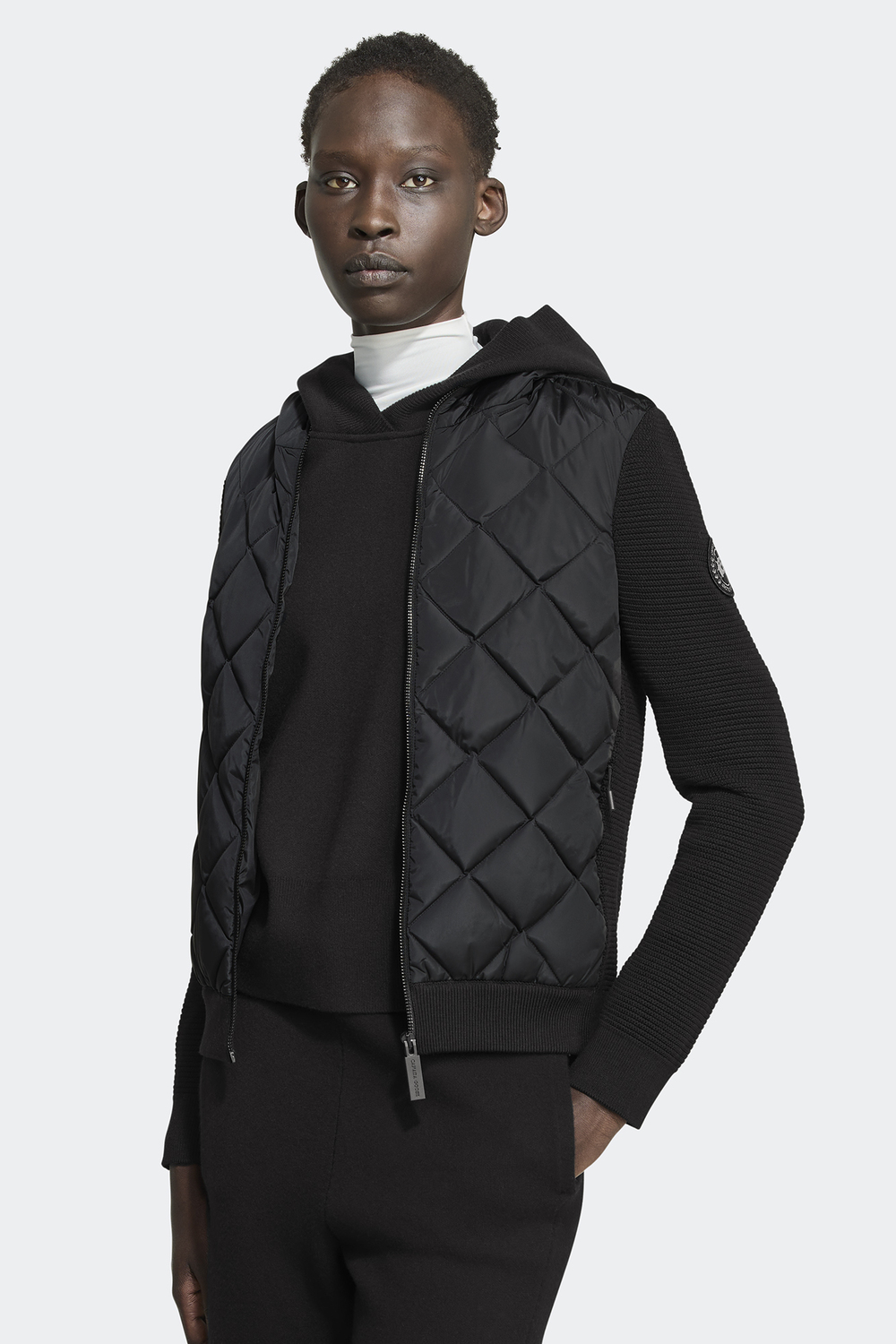Худи Canada Goose HyBridge Quilted Knit Black Label, черный — фото 2