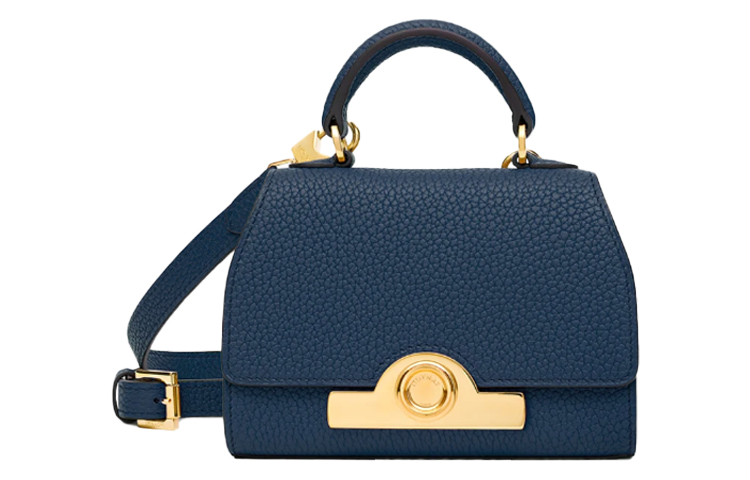 

Moynat Кожаная мини-сумка через плечо женская темно-синяя