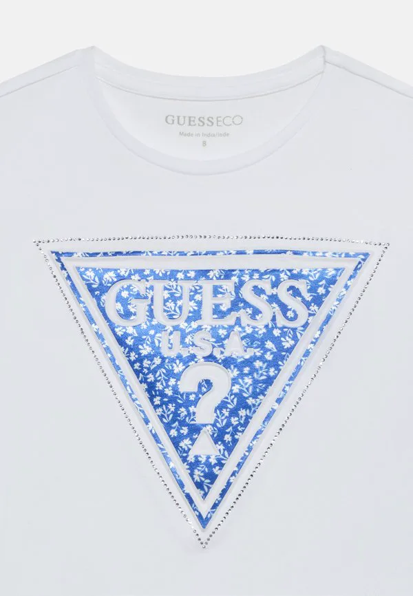 Футболка с принтом «высокий-низкий» Guess, Pure White — фото 4