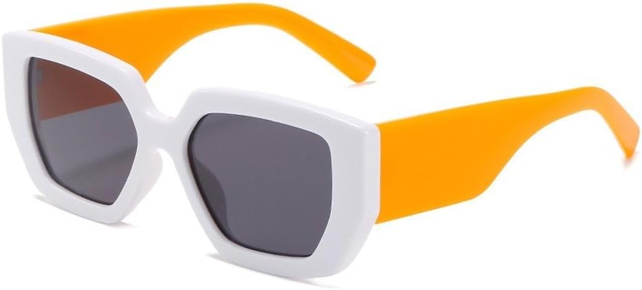 

Ретро большие солнцезащитные очки «кошачий глаз» для женщин, модные очки с широкими дужками, солнцезащитные очки UV400 для мужчин, цветные солнцезащитные очки SKFGNX, White Orange Gray