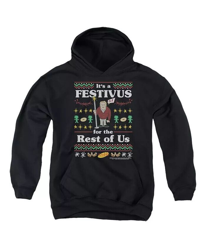 

Молодежная праздничная толстовка с капюшоном Festivus Pull Over Hoodie / Толстовка с капюшоном Seinfeld, черный