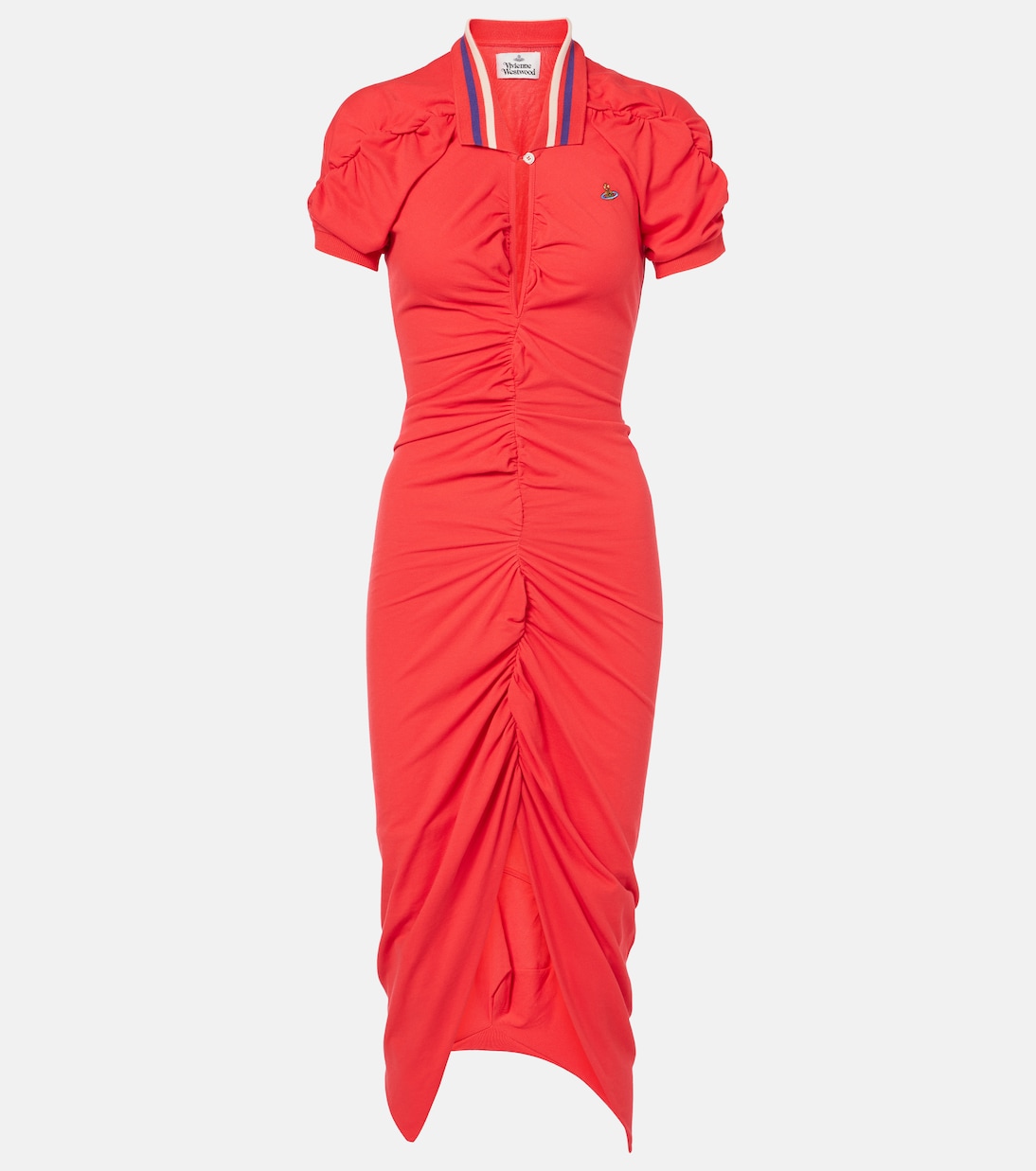 

Платье миди из хлопка асимметричного кроя с рюшами Vivienne Westwood, Hibiscus