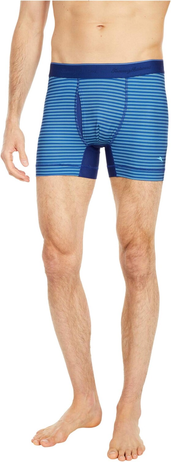 

Боксеры Tommy Bahama Mesh Tech Boxer Briefs, цвет Navy Stripe
