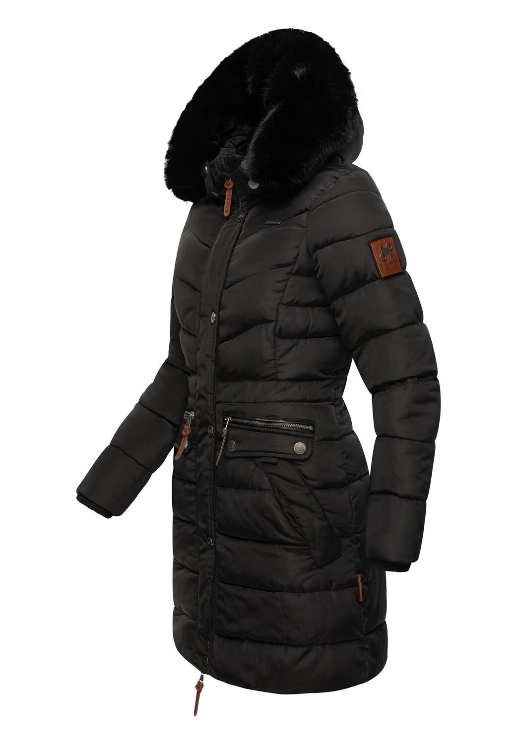 

Стеганое пальто Паула NAVAHOO, цвет Black With Black Fur