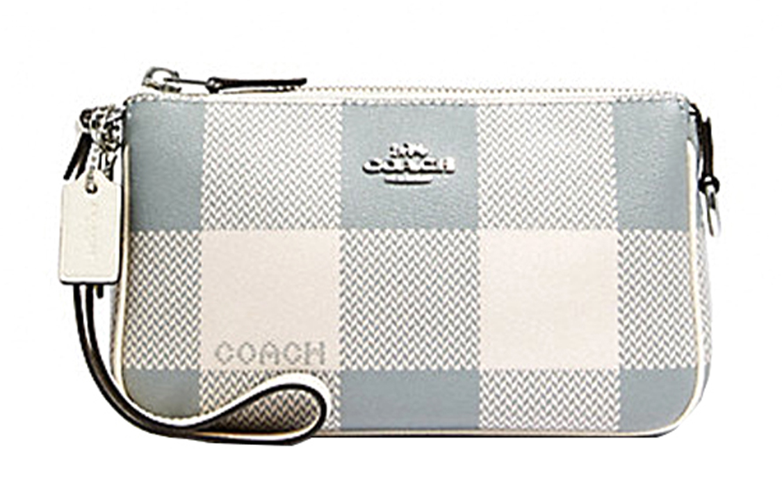 

COACH Кожаная сумка через плечо на запястье клатч малого размера женская синяя