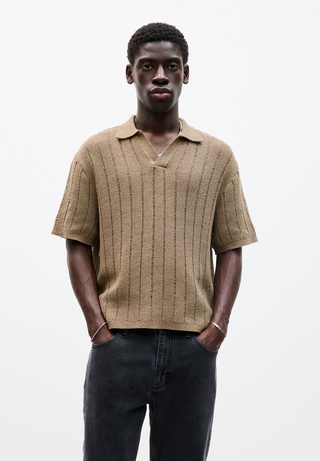 

Рубашка поло SHORT SLEEVE RUSTIC PULL&BEAR, охра