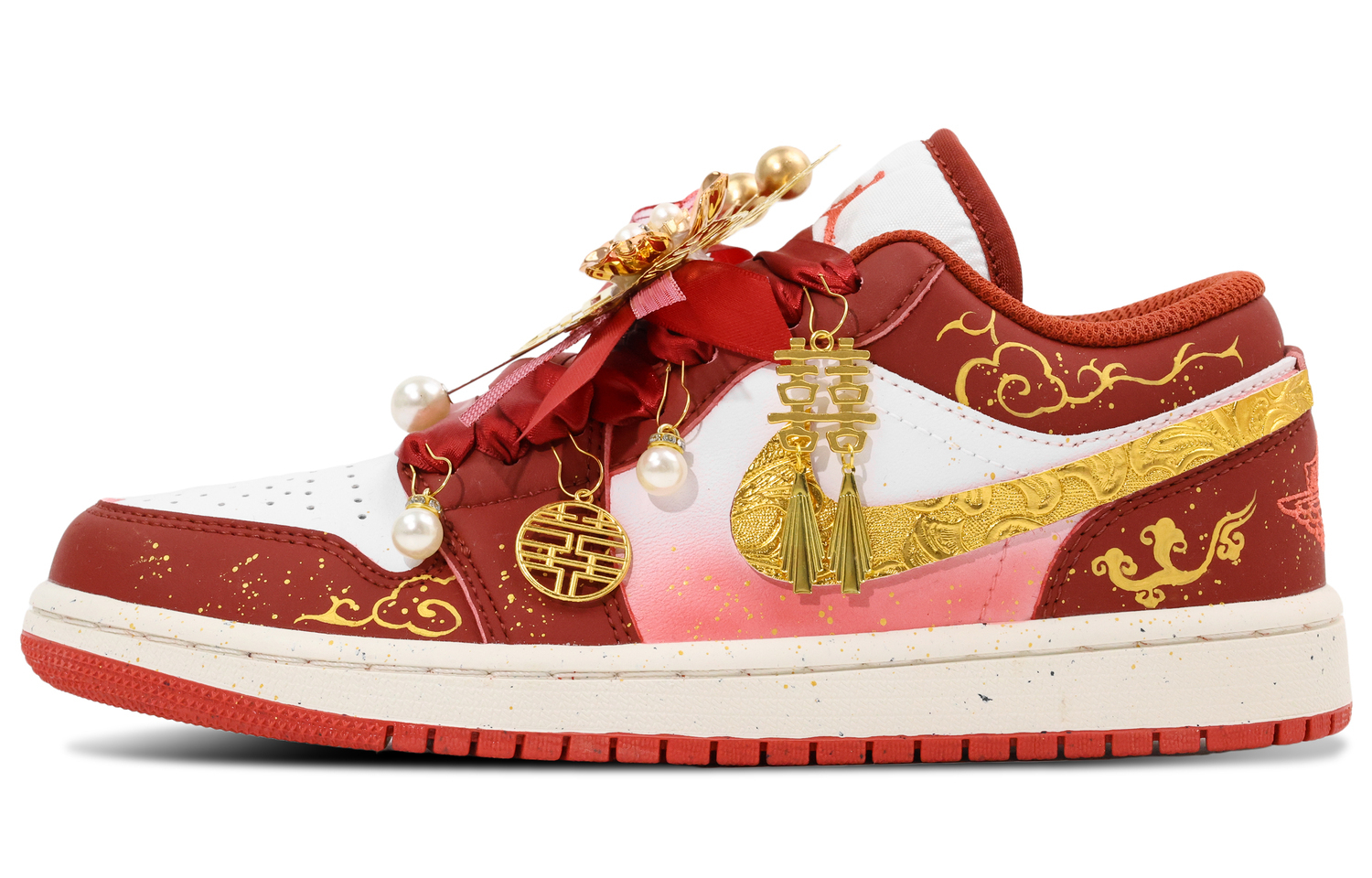 

Air 1 Cloudy Perfect Match Абразивостойкие низкие винтажные баскетбольные кроссовки Unisex Jordan, белый