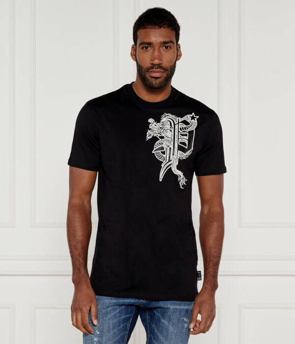 

Футболка с драконом Regular fit Philipp Plein, черный