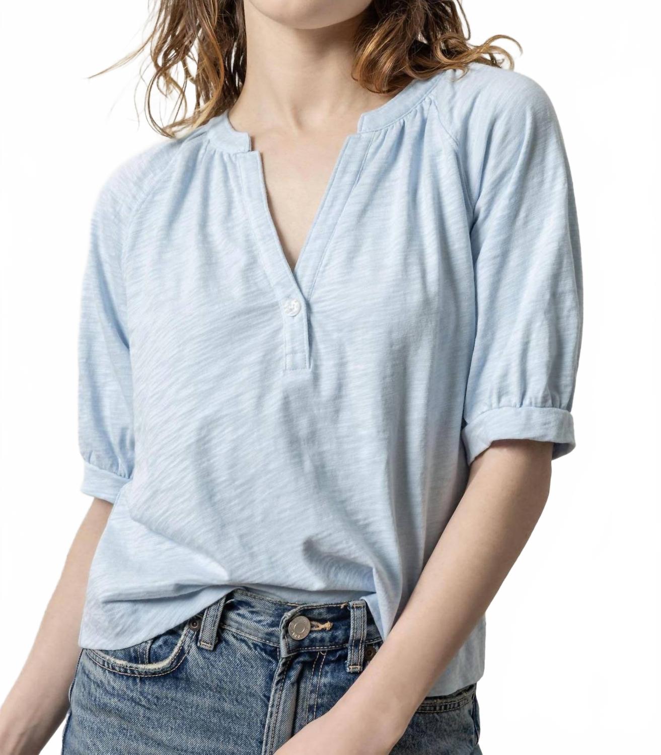 

Свободная вязка, узелковая ткань, плиссировка, футболка с разрезом на шее Glass Lilla P, Glass