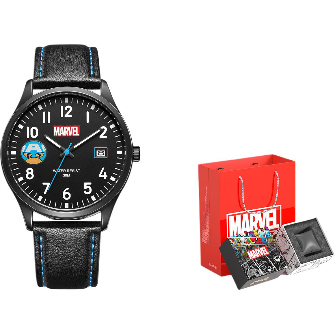 

MARVEL Часы Hero Collection High School Students Watch Quartz Movement Rubber Band Strap Watch Men's Watch Black Dial