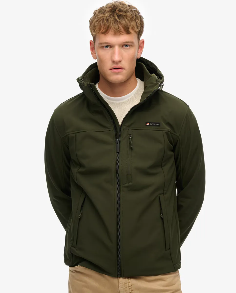 

Мужская куртка-треккер softshell с капюшоном Superdry, темно-зеленый