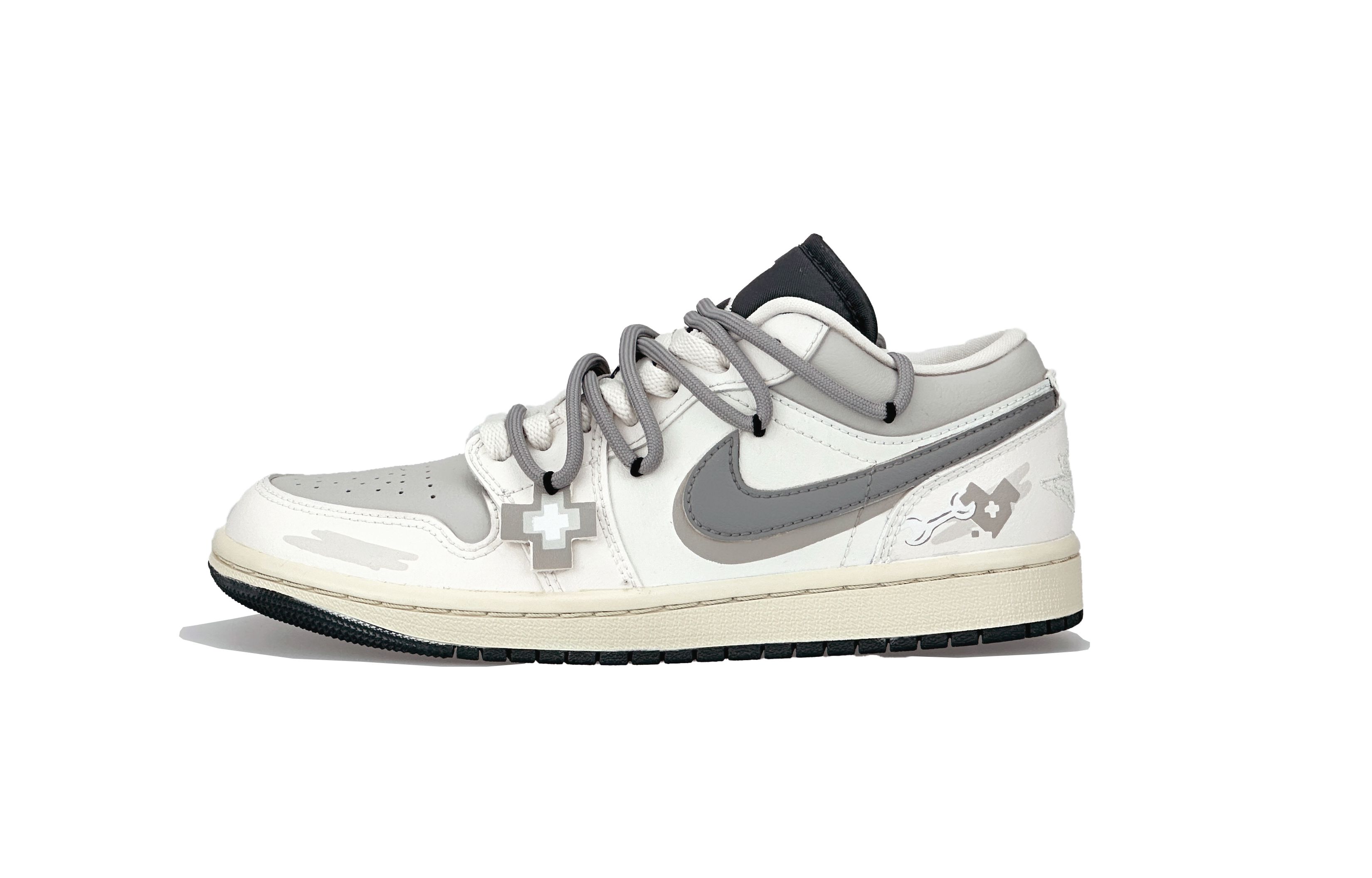 

Кроссовки Air Jordan 1 Vintage Basketball Shoes Women's Low-top White/gray, белый