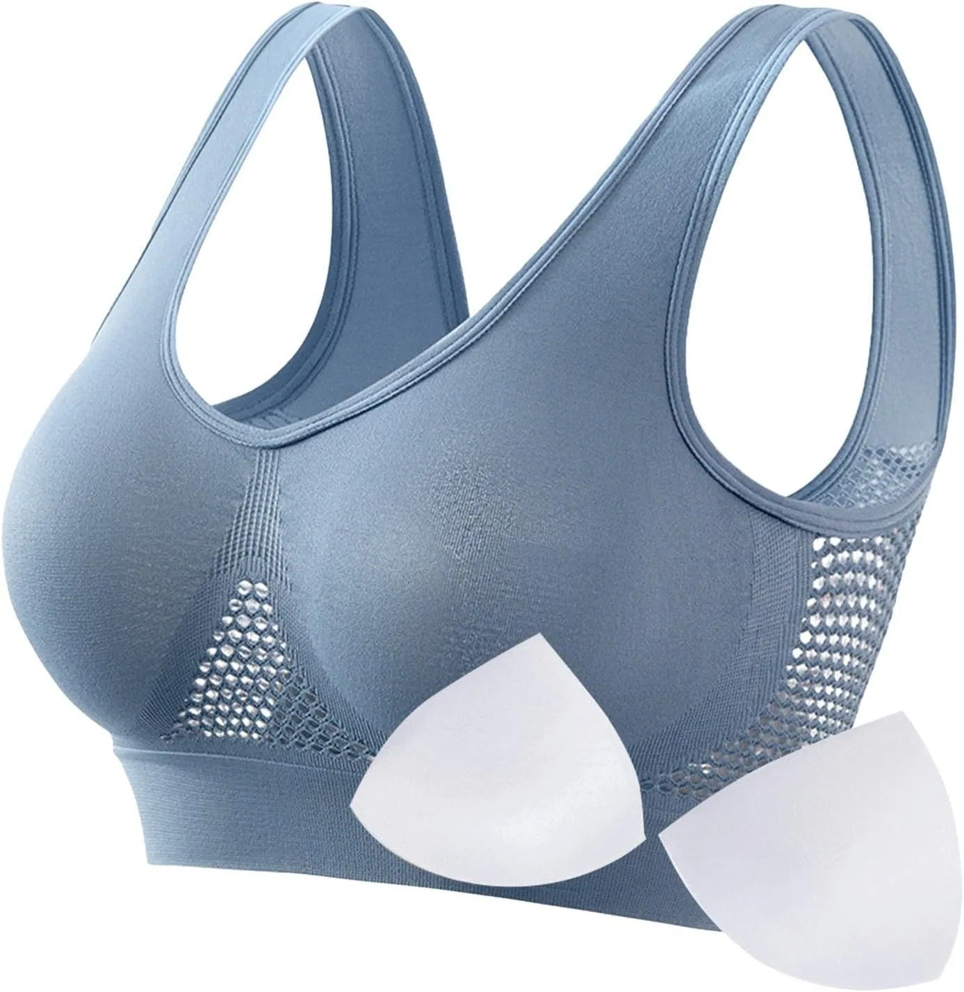 Спортивный бюстгальтер Breathable Cool Liftup Air Bra, Generic, Y3-blue (с вкладышами)