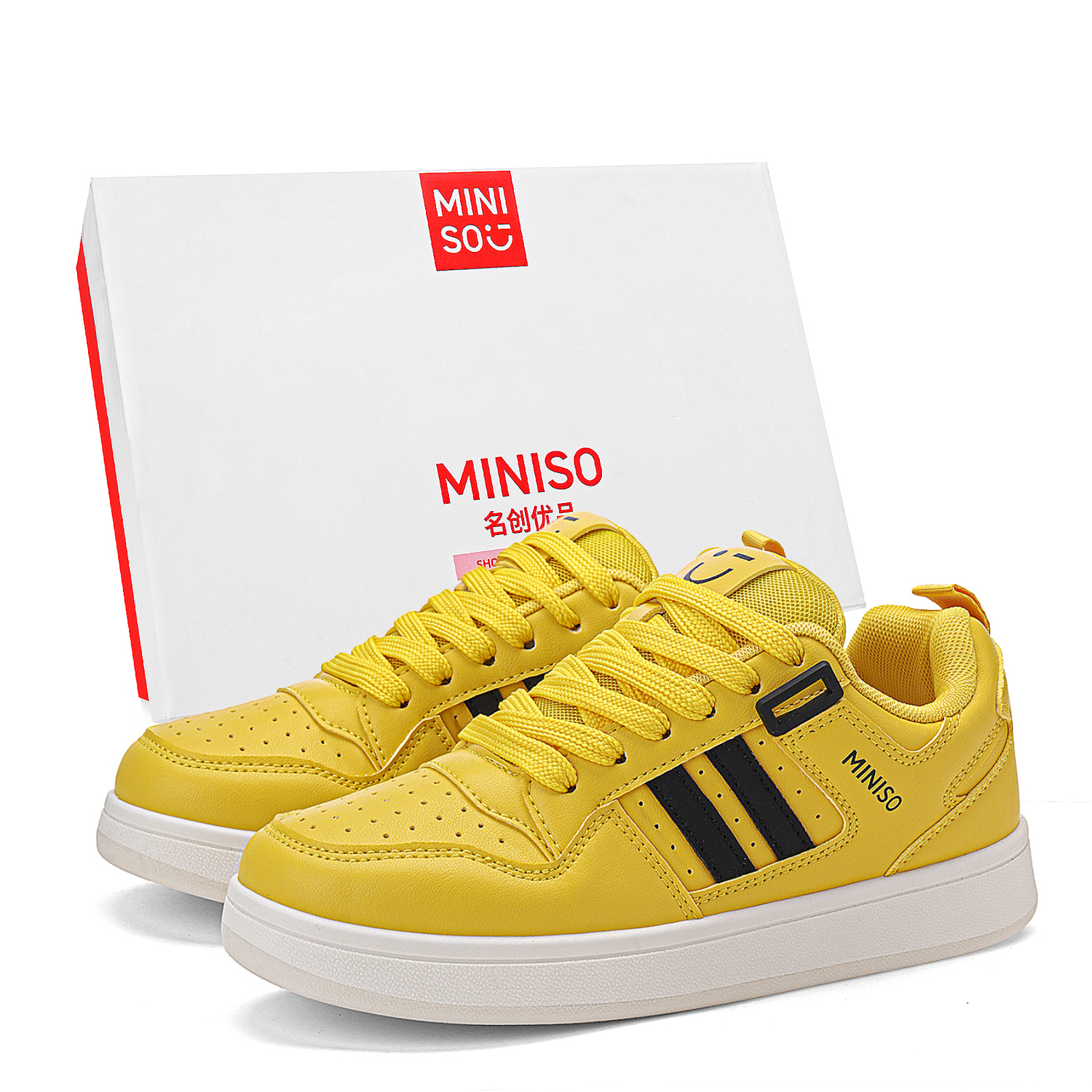 

MINISO Низкие скейтерские кроссовки унисекс желтые, цвет Yellow