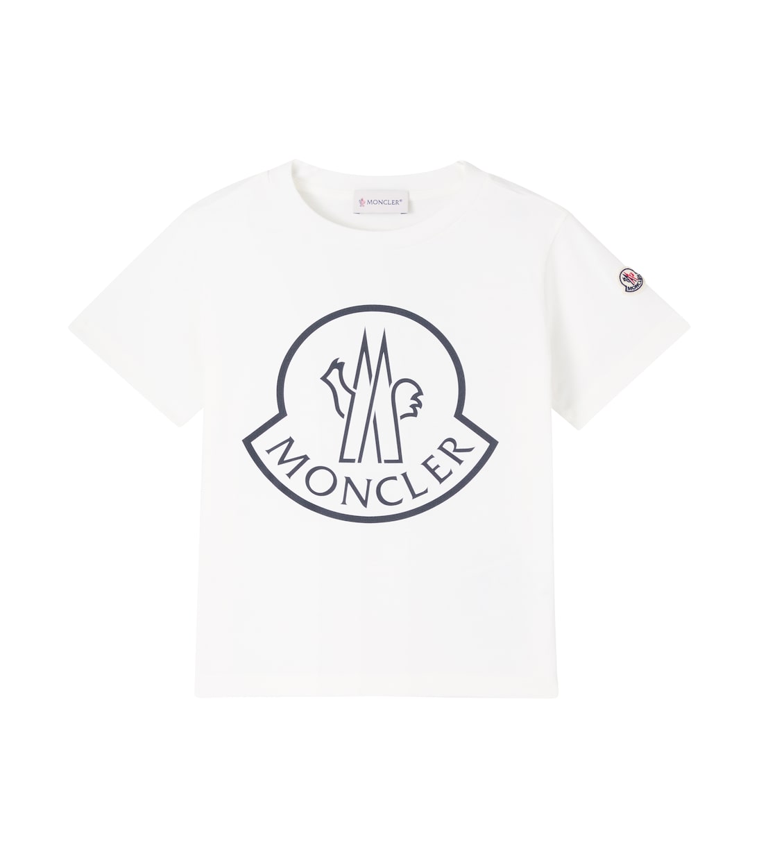 

Футболка из хлопкового джерси с логотипом Moncler Enfant, белый