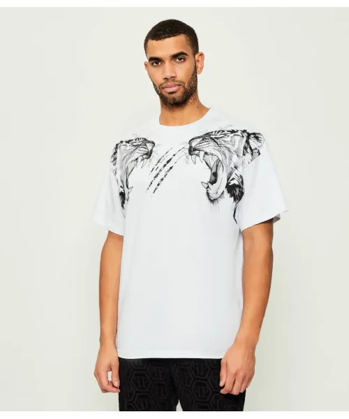 

Футболка Tiger Line Loose fit Plein Sport, белый