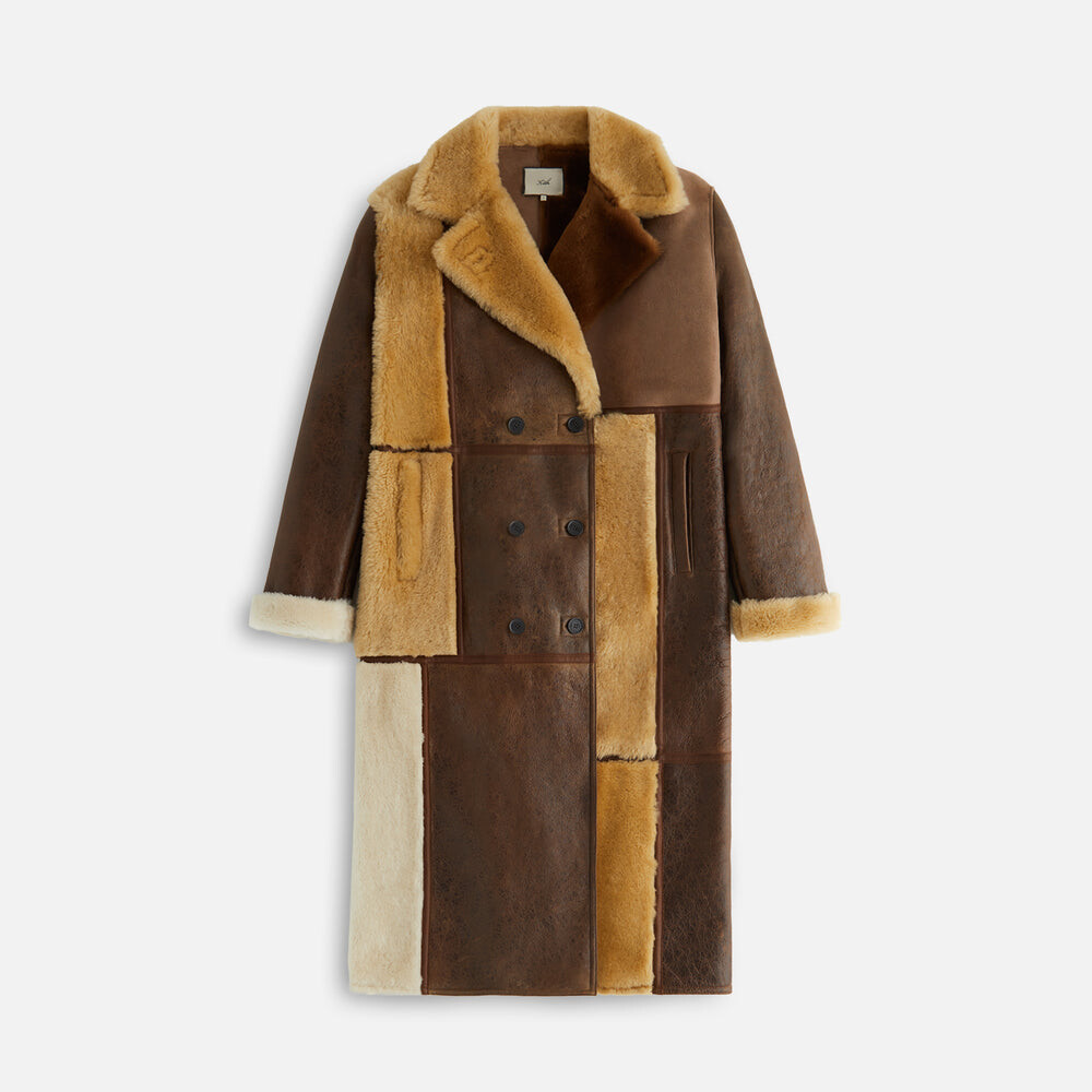 

Пальто Kith Women Amis Patchwork Shearling Coat, цвет Oxford