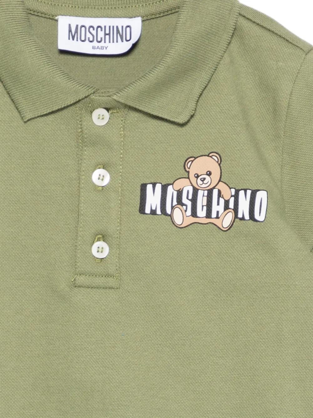 Рубашка поло с логотипом Moschino Kids, зеленый — фото 3