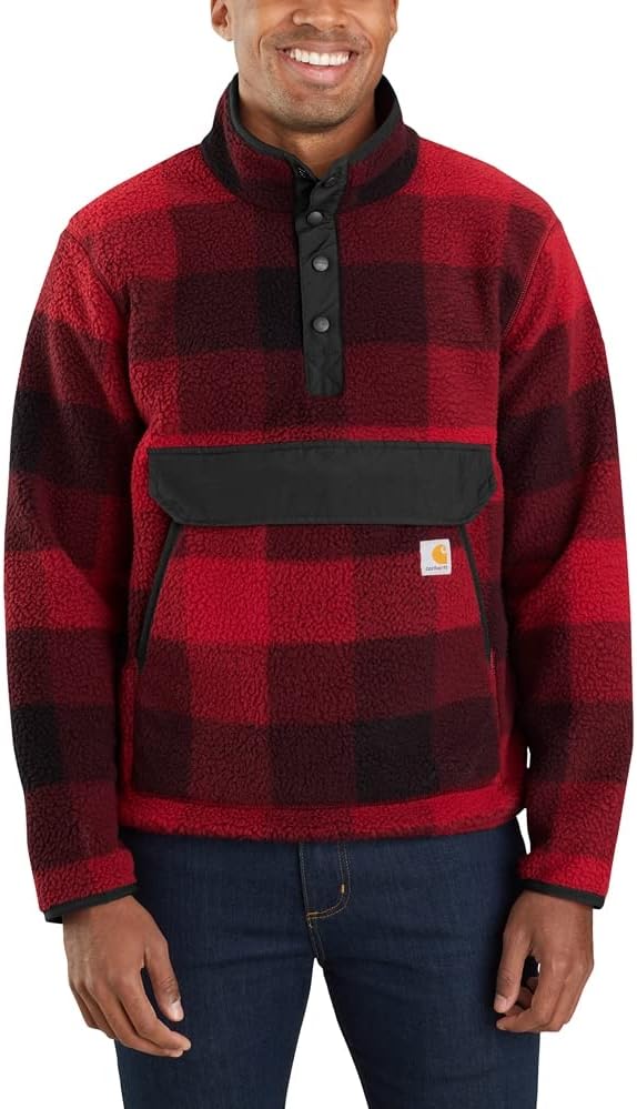 

Carhartt мужская толстовка Relaxed Fit Fleece, Oxblood Plaid