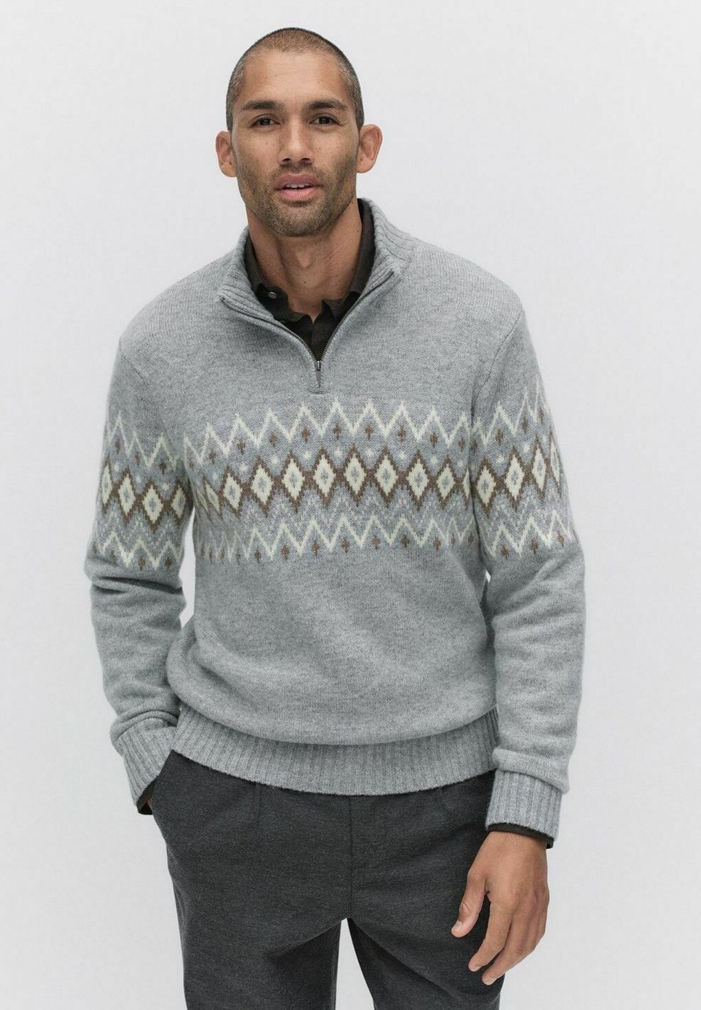 

Джемпер ANTHONY PREMIUM CHRISTMAS HALF-ZIP Bläck, серый
